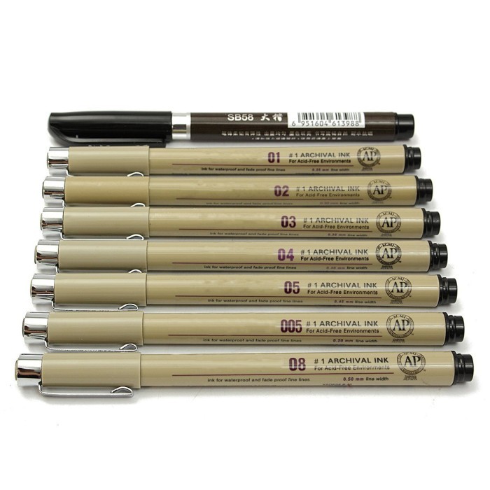 

TERBARU AN 8Pcs Pigment Micron Brush Set Sakura Needle Soft Brush PROMO!