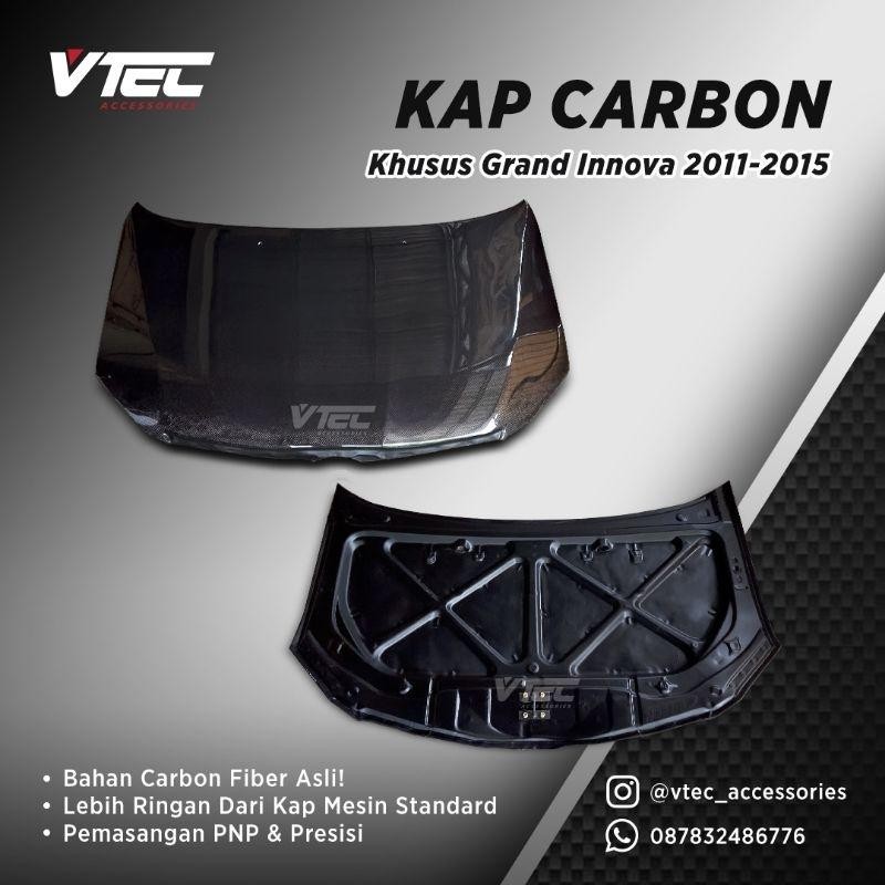 Kap Mesin Carbon Grand Innova Carbon Fiber