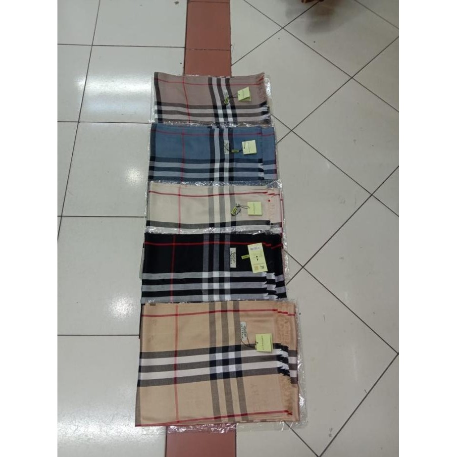 NEW SYAL PASHMINA MOTIF KOTAK-KOTAK || SYAL MOTIF || SLENDANG-COKELAT STOK READY HM