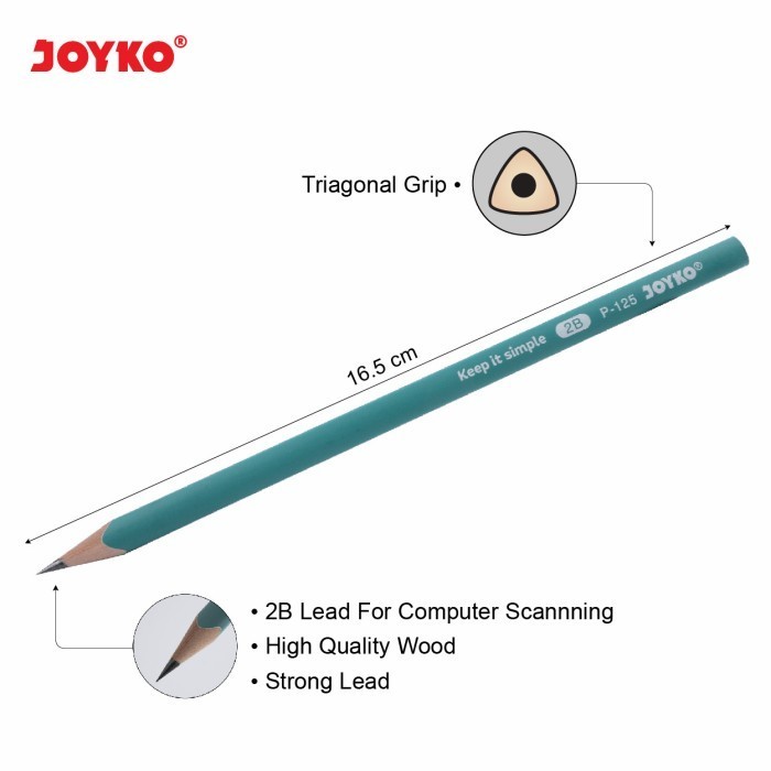 

Joyko Pencil 2B Triangular Pensil Kayu Joyko 2B Segitiga P-125 [12Pcs]