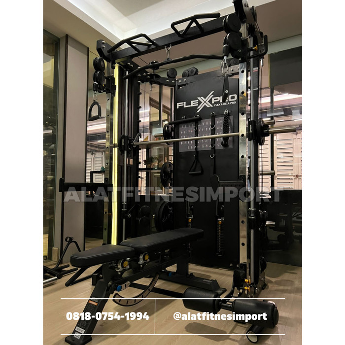Flexpro Multifunctional Smith Machine 50+ Gerakan Latihan Home Gym