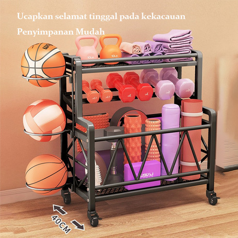 Rak Penyimpanan Barbel Dumbell Rak Tempat Simpan Alat Gym Barbel Organizer Rak Peralatan Olahraga