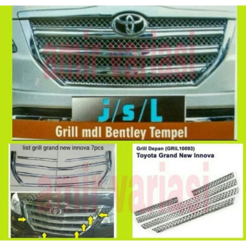 Paket List Grille Chrome & Grill Model Bentley Grand Innova 2012-2015