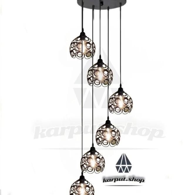 Lampu Gantung Void Tangga 6In1/5In1 Lampu Hias Gantung Tangga Murah