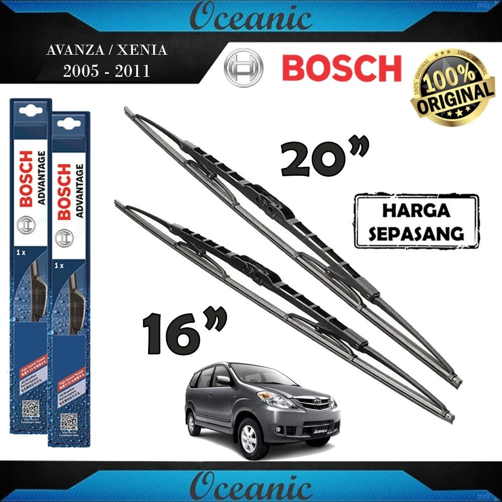 Wiper Kaca Depan Mobil Avanza Xenia 2005 - 2011 Bosch Advantage 20" 16" Original