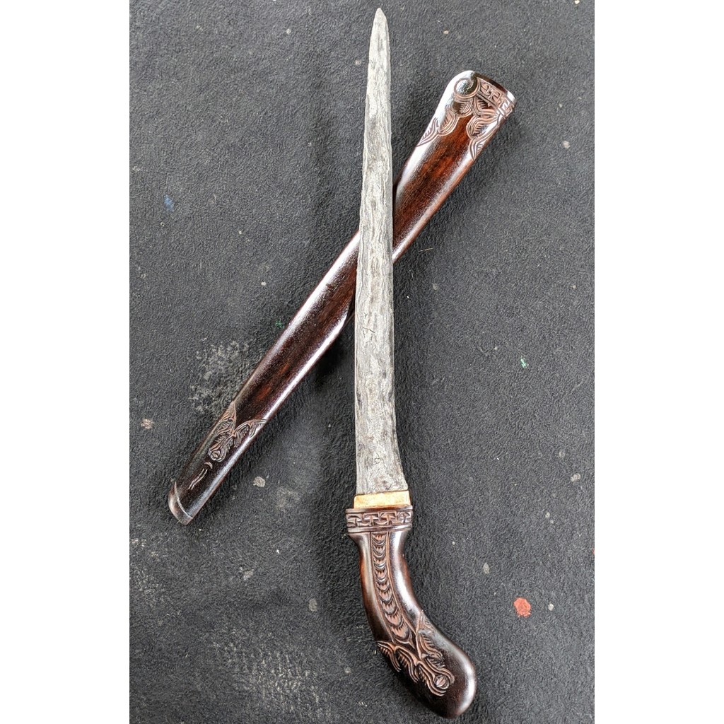 Pedang Pusaka Sepuh Suduk Maru Ngulsem Pendaringan Kebhak Mataram est Nyandhang Lengkap Elegan Kayu 