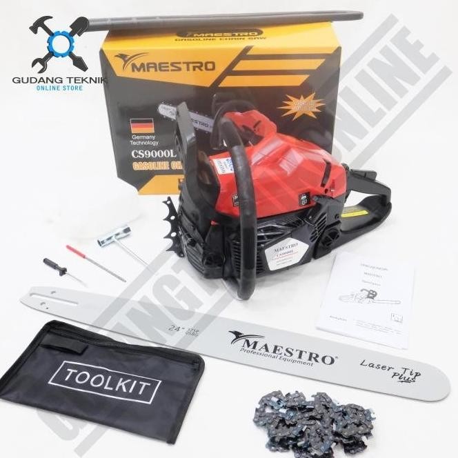 Chainsaw MAESTRO CS9000L Bar 24" Laser / Mesin gergaji Kayu MAESTRO
