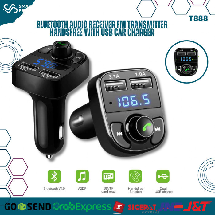 Blutooth Audio Receiver FM Bluetooth Bloototh Blutut USB Car Charger