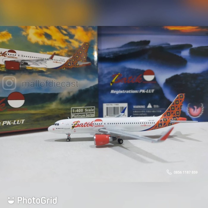 TERLARIS Batik Air Airbus A320 PK-LUT Phoenix 1:400