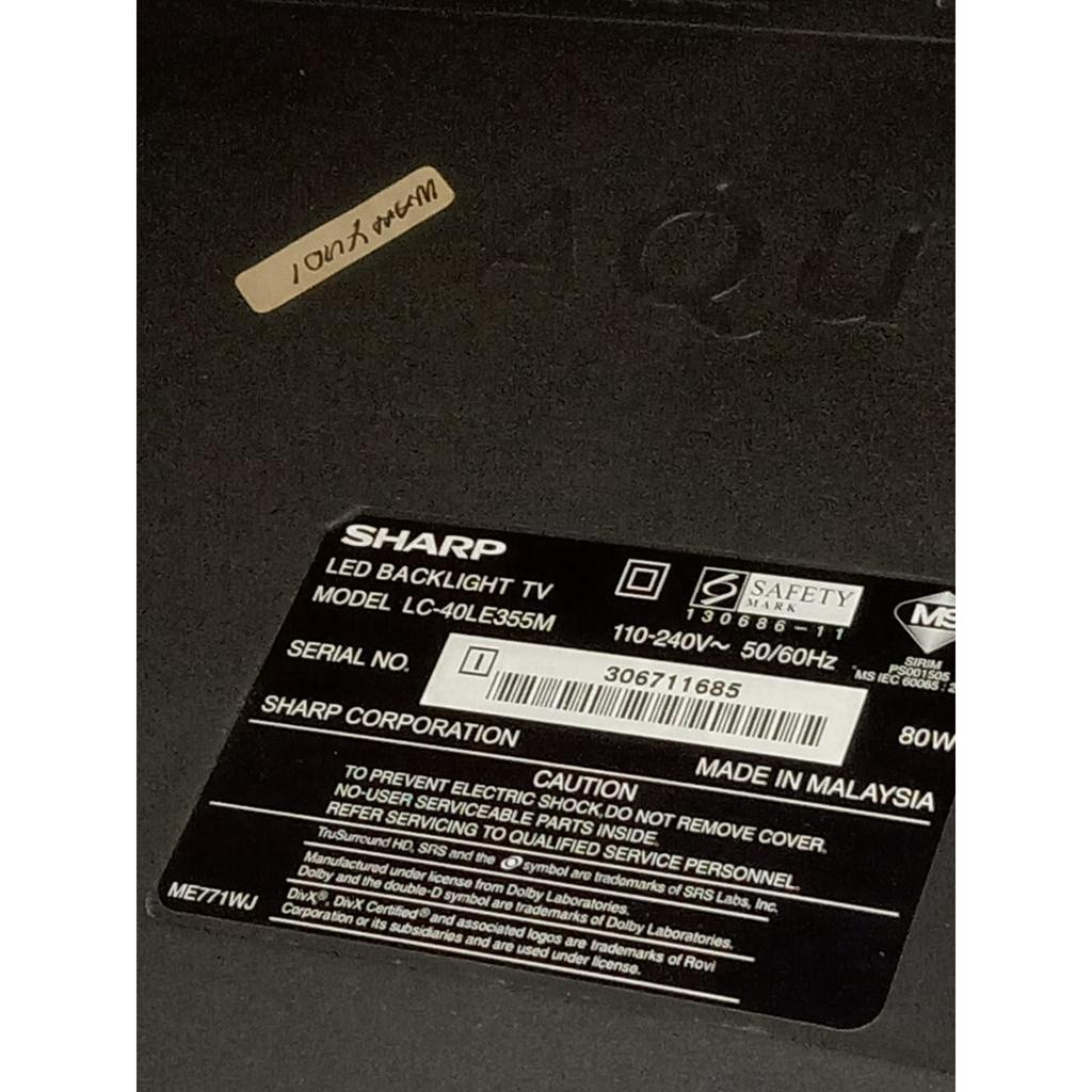 Backlight TV SHARP 40 Inch LC-40LE355M LC40LE355M