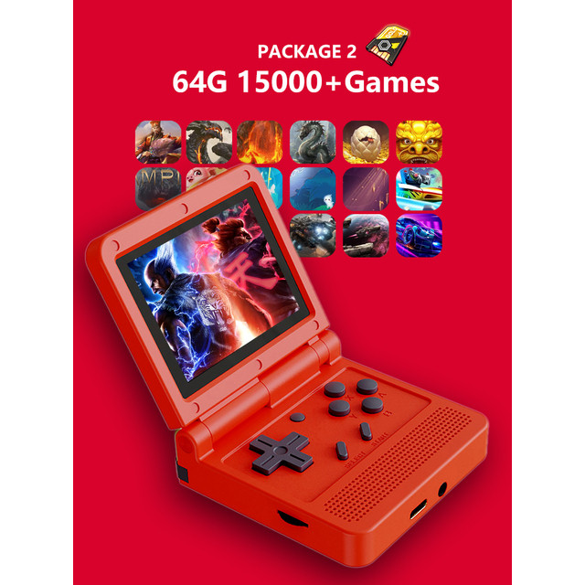 New V90 Handheld Game Conso Pocket Flip 3.0" IPS Open