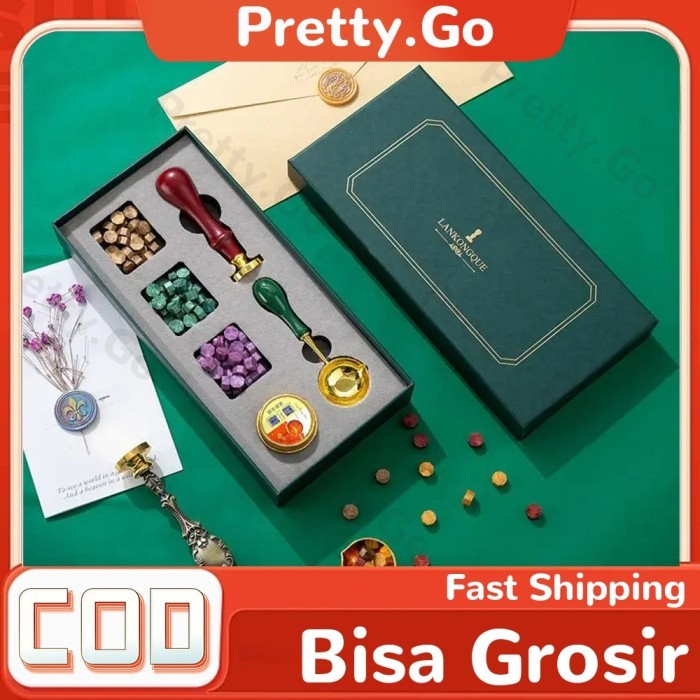 

HOT SALE! 1 Set Wax Seal Stamp Gagang Stamp Sendok Stamp Kit Kompor Stamp Pengad