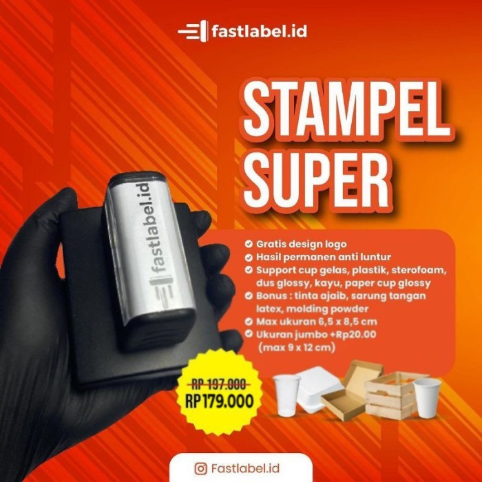 VIRAL STEMPEL PLASTIK FASTLABEL/ CETAK CUSTOM STEMPEL SUPER / STEMPEL