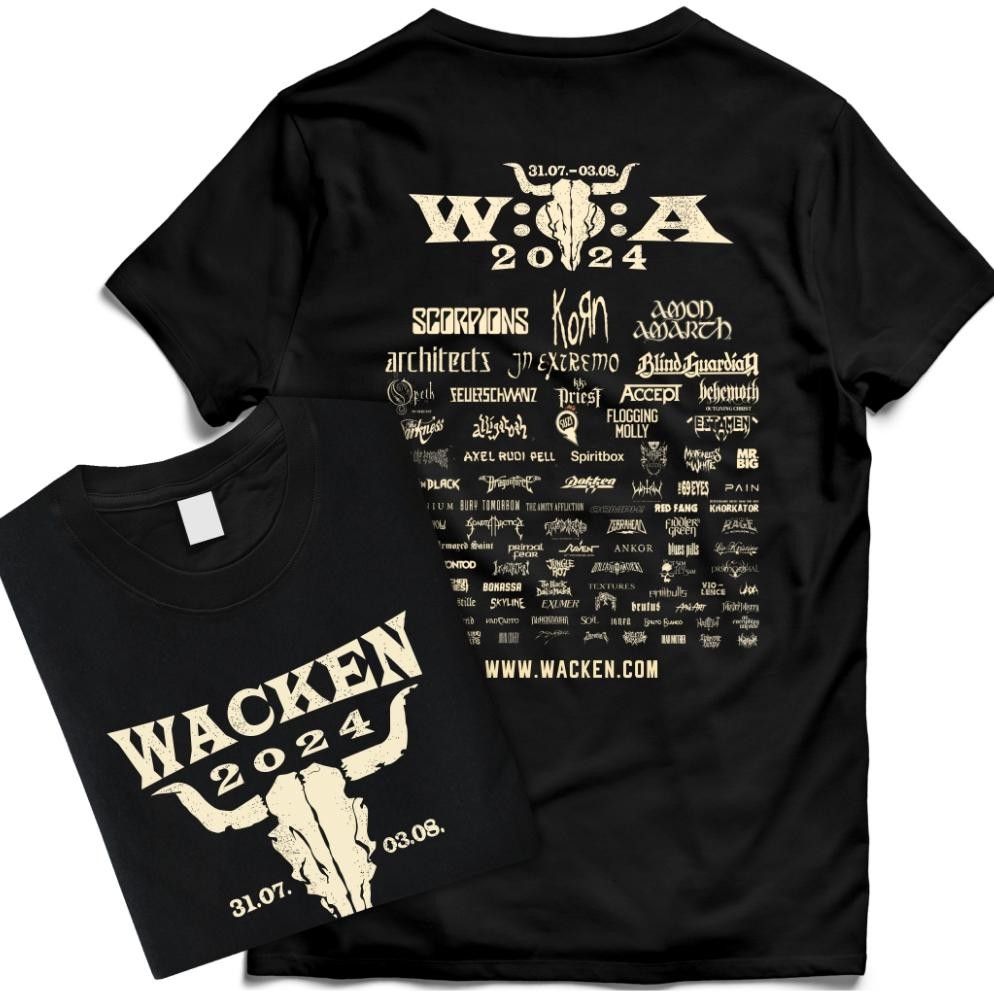 Promo Kaos Metal Wacken Open Air Woa T-Shirt Musik Tangan Pendek