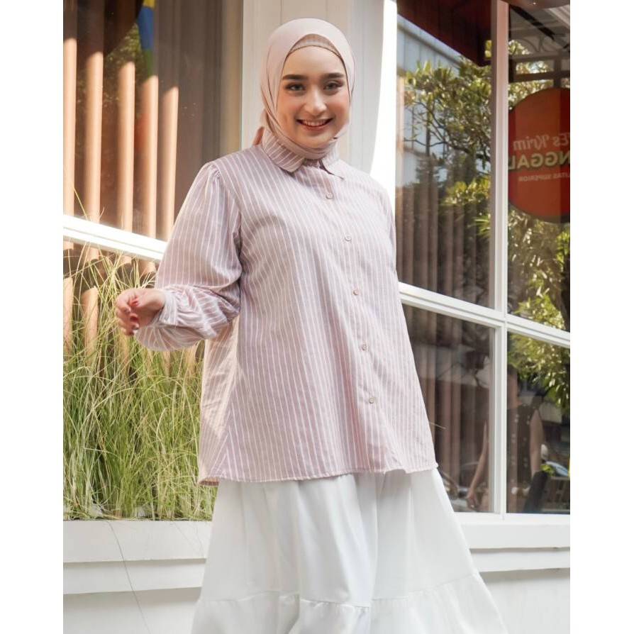 Azkia Top | Baju Tunic Motif Bunga Kecil | Baju Tunic Jumbo | Baju Tunic Motif