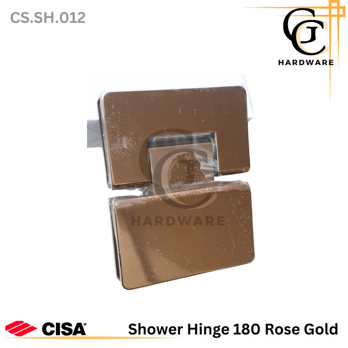 CISA SHOWER HINGES SH-180 55KG ROSE GOLD - ENGSEL PINTU KACA 180 DERAJAT ROSE GOLD