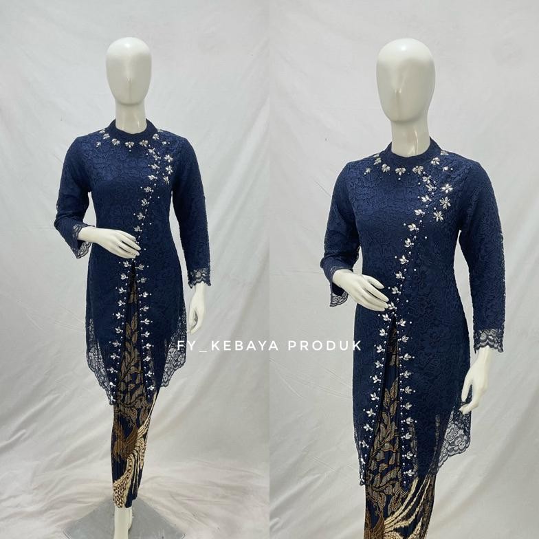 Kebaya Modern tunik brokat Nagita kebaya wisuda bahan brokat kombinasi payet