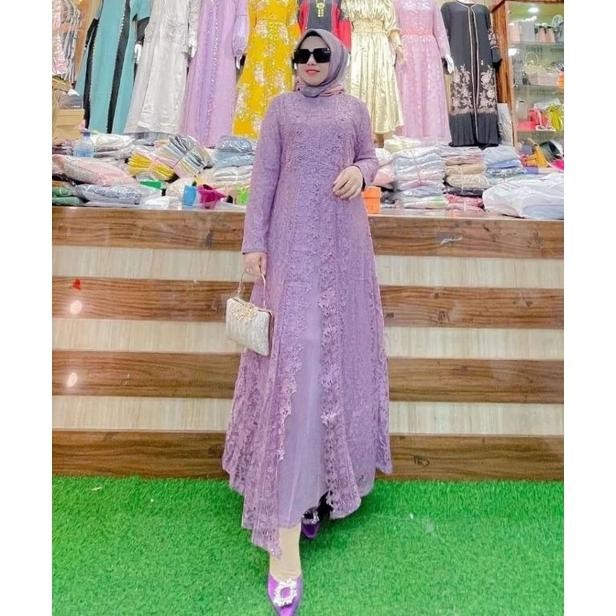 gamis pesta kerancang full brokat import korea gamis pesta kondangan terlaris gamis super mewah orin