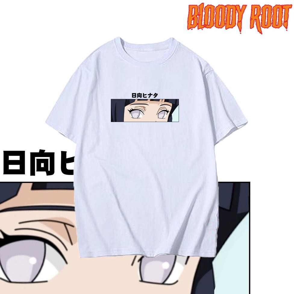 Promo Kaos Hinata Hyuuga T-Shirt Anime Naruto Shippuden Hinata Uzumaki Bloody Root Rebahanshop