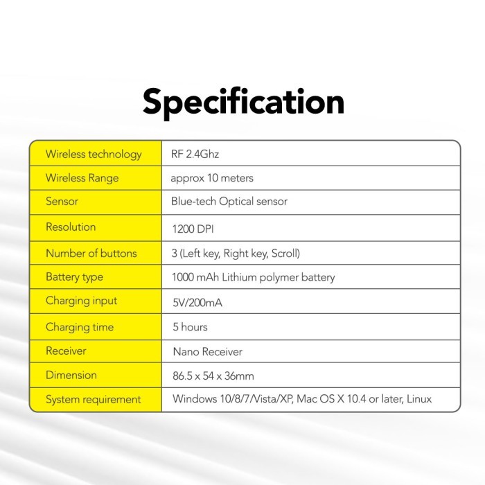 MICROPACK WIRELESS MOUSE BLUE TECH RECHARGEABLE (BT-751C)