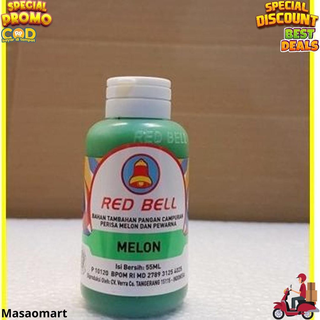 

Pewarna Dan Perisa Red Bell Rasa Melon 55Ml/Red Bell/Sumbo Red Bell Bj Termurah