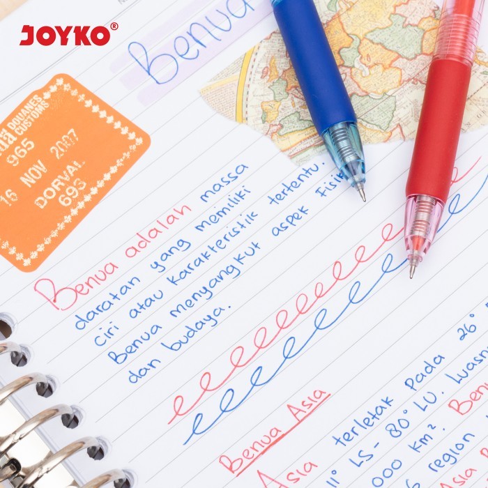 

Pulpen Gel Pen Klik Joyko Gp-355 Apola Hitam Biru Merah 0.5Mm Anti Air