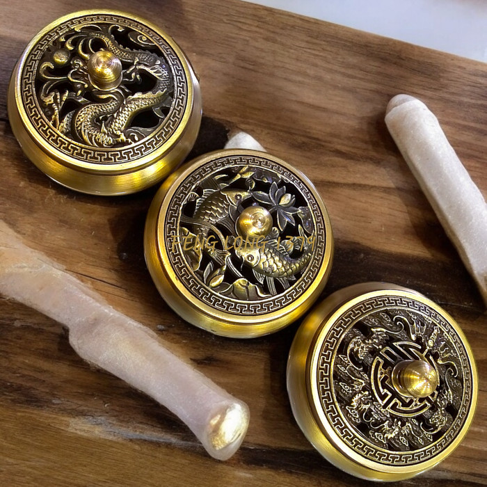 Hiolo Kuningan Tempat Bakar Tutup Untuk dupa kerucut Yuan Bao Kecil