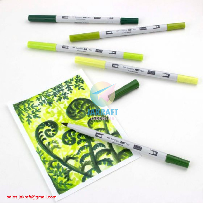 

Spidol Kuas 2In1 Permanent Set Isi 5 Hijau Tombow Abt Pro Dual Brush