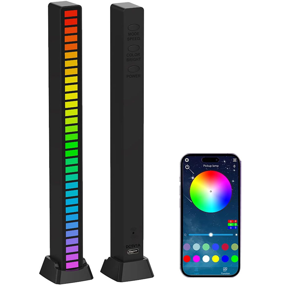 Lampu LED RGB Bar Strip Sound Rhythm Light USB 32 LED