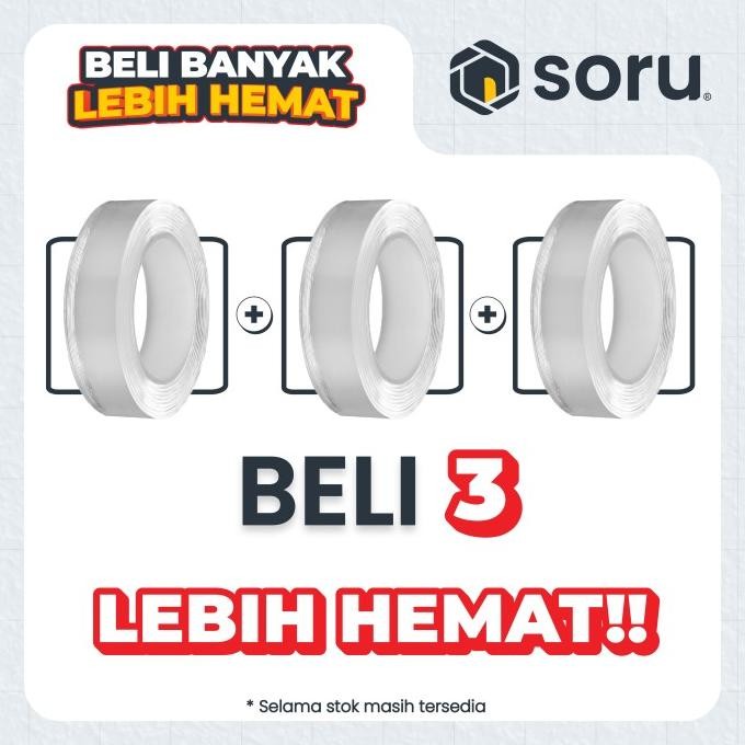 

Sale Bundling 3 Pcs Nano Double Tape 1 Meter 3 Meter 5 Meter / Double Tape Selotip Isolasi