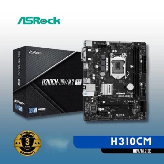 BISA GOSEND MOTHERBOARD ASROCK H310CM-HDV/M.2 H310 H310M INTEL DDR4 BEST SELLER