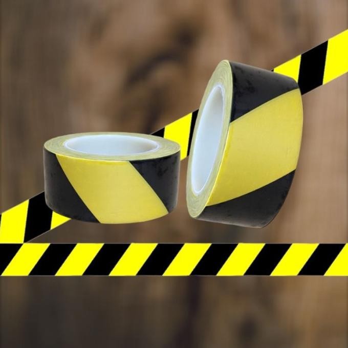 

Sale Lakban Kuning Hitam Police Line Penanda Lantai Tangga Pvc Floor Marking Tape Bazic 48 Mm X 20 Meter