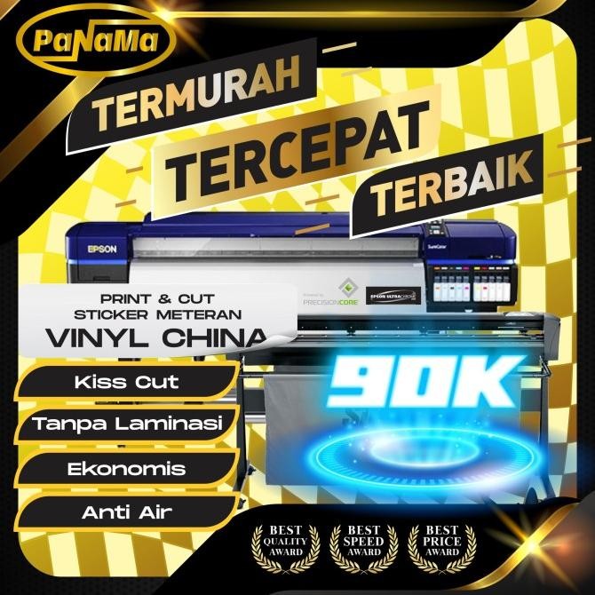 

Sale Print & Cut Sticker Vinyl + Laminasi, Sticker Meteran Murah, Bandung