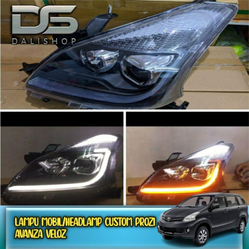 Lampu Mobil/Headlamp Custom Prozi Avanza Xenia / Veloz 2012-2014