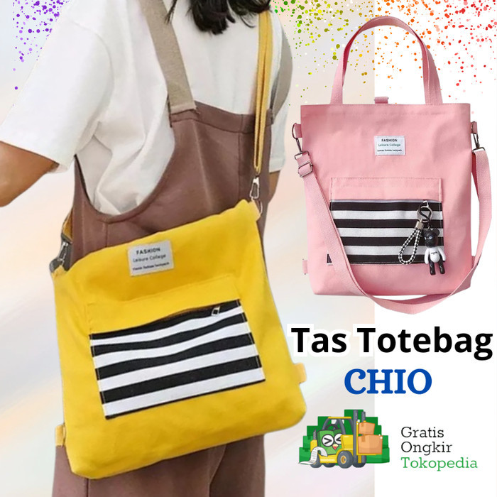 NEW Tas Totebag Selempang Kanvas Wanita Tas Belanja Sekolah Ngaji Tas Buku