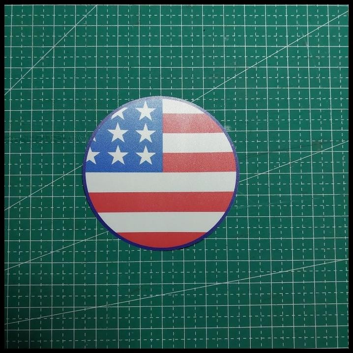 

BEST DEAL STICKER FLAG BENDERA USA AMERIKA ROUNDED POLOS !!