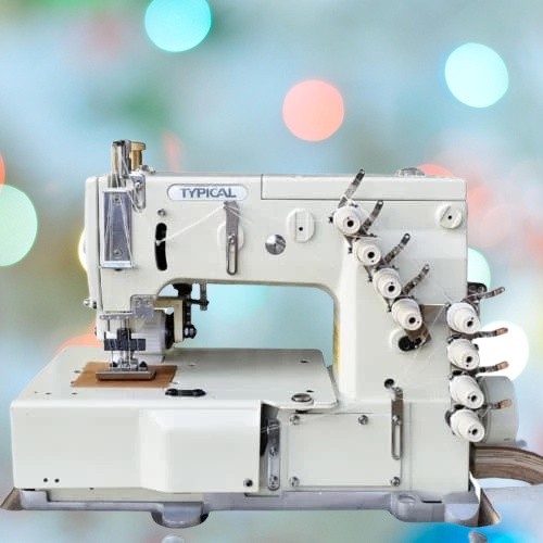 TYPICAL TY1404 P MESIN JAHIT PASANG KARET TY 1404P TY1404P 4 JARUM Dengan PULLER