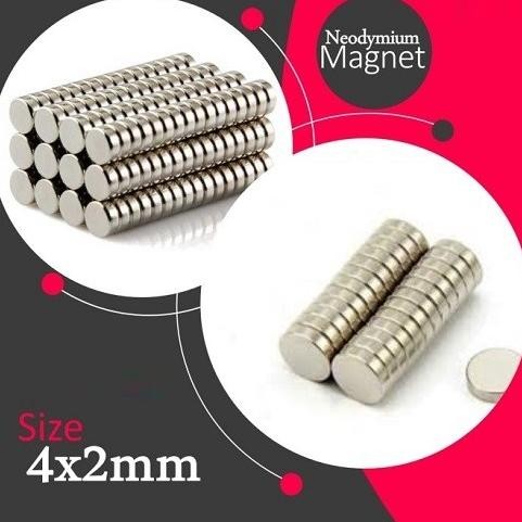 %%%%] 4x2mm Strong Magnet Neodymium 4x2mm Silinder diameter 4 tebal 2 mm N52 Kuat