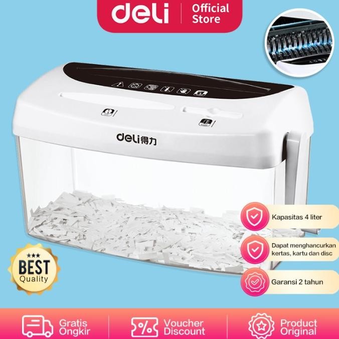 

sale! deli paper shredder penghancur kertas manual a4 uk 4 liter 9935