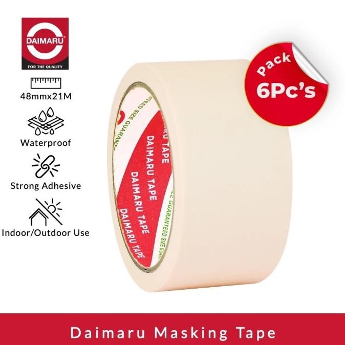 

sale! daimaru masking lakban kertas / solasi 2 inch 48mm x 21m - 6 pcs