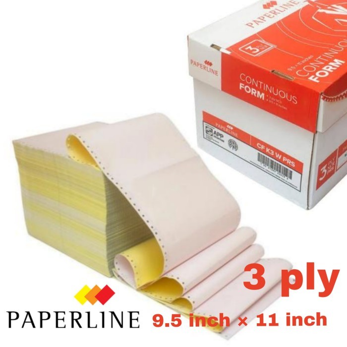 

Continuous Form NCR 3 PLY uk. 9,5" x 11" PRS. PAPERLINE