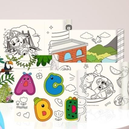 

sale! deli kertas sticker mewarnai jumbo / poster mewarnai roll yc30x