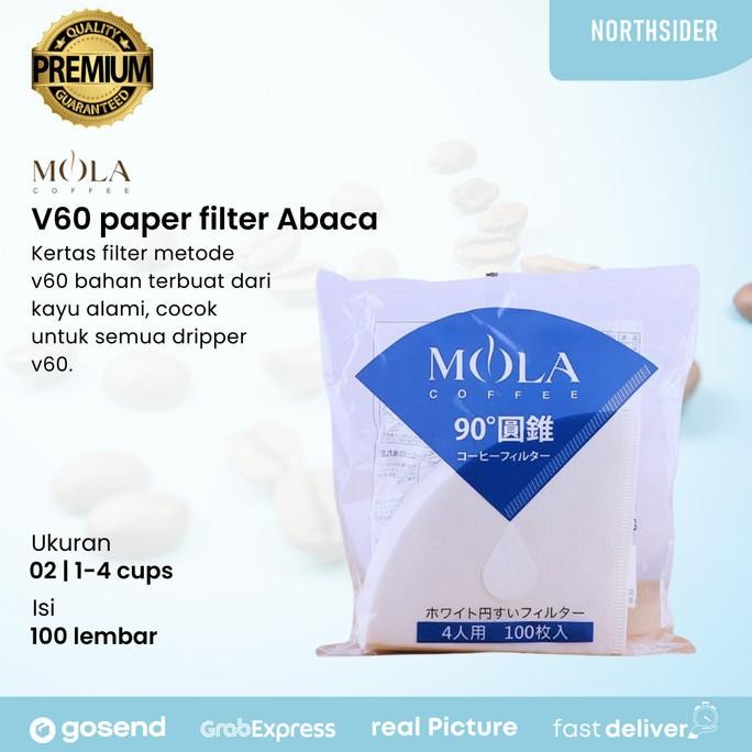 

sale! mola paper filter v60-02w - kertas filter kopi 100 pcs white