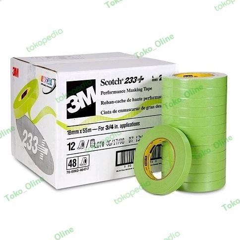

sale! 3m 233+ masking tape - performance green tape - lakban kertas hijau