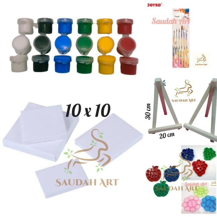 

PROMO! Paket Lukis Lengkap (kanvas,kuas,palet,cat akrilik 5ml,easel)