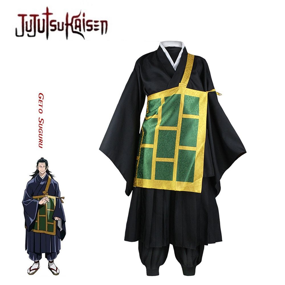 Kostum Cosplay Anime Jujutsu Kaisen Seragam sekolah Geto Suguru kimono Kostum Hitam Biru untuk Wanit