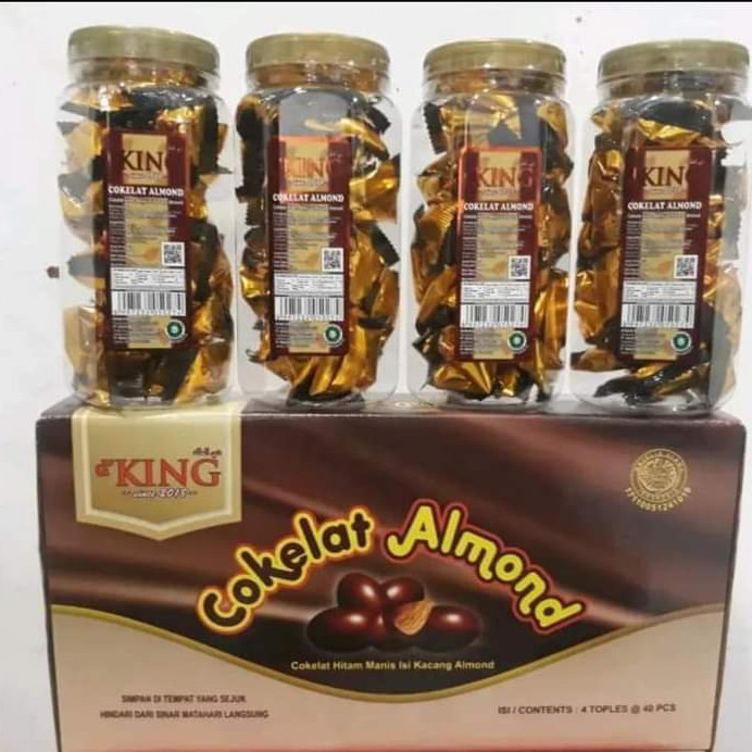 

1Toples (isi 40 Pcs) Coklat Almond d'KING