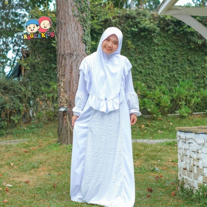 GAMIS PUTIH POLOS DEWASA RAGGAKIDS BAJU MUSLIMAH PUTIH POLOS RGD 52