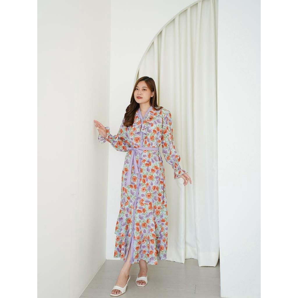 [ Luluna ] SHARON Maxi Dress Korea Dress Gas Wanita Kekinian