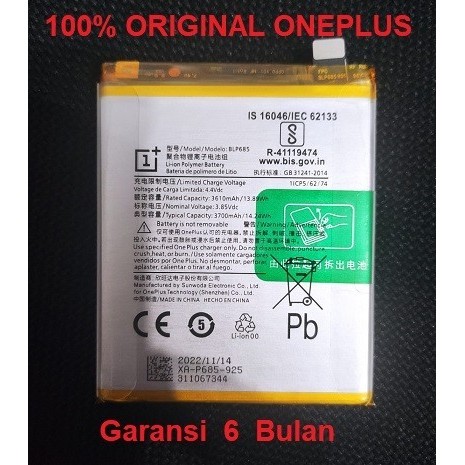 Battery Baterai Batre Oneplus 6T 7 BLP 685 Original